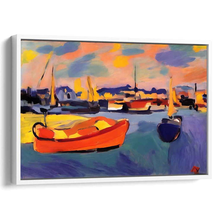 Colorful Wave Embrace: Vivid Expressionist Seascape Canvas Art Print