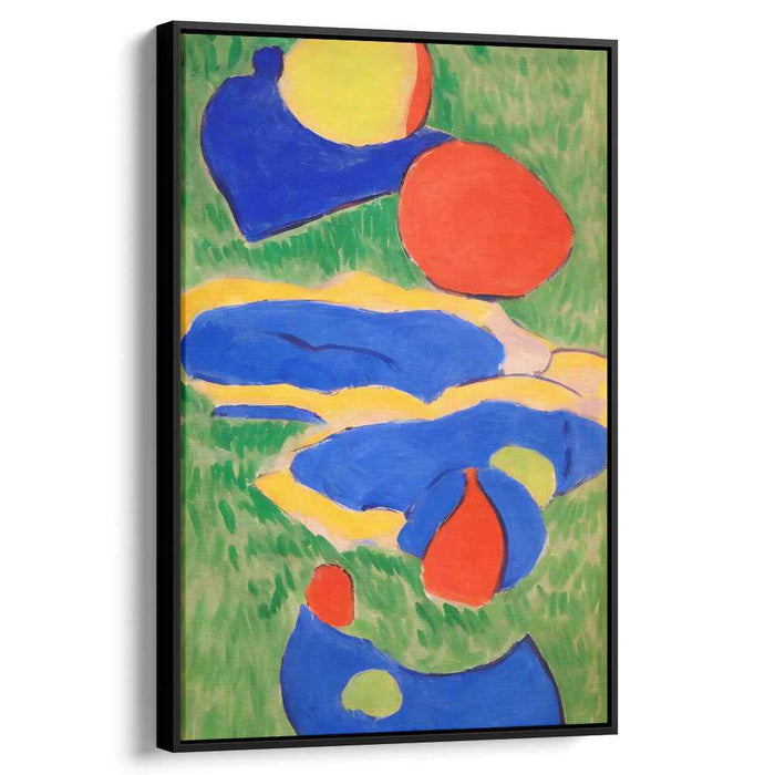 Prismatic Organics: Abstract Organic Shapes in Primary Colors Canvas Art Print