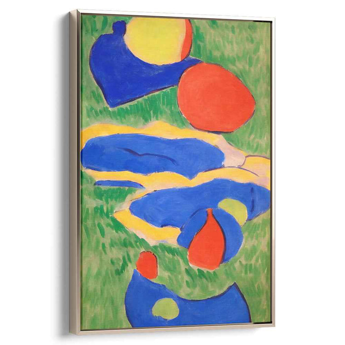 Prismatic Organics: Abstract Organic Shapes in Primary Colors Canvas Art Print