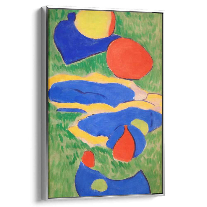 Prismatic Organics: Abstract Organic Shapes in Primary Colors Canvas Art Print