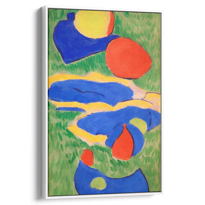 Prismatic Organics: Abstract Organic Shapes in Primary Colors Canvas Art Print