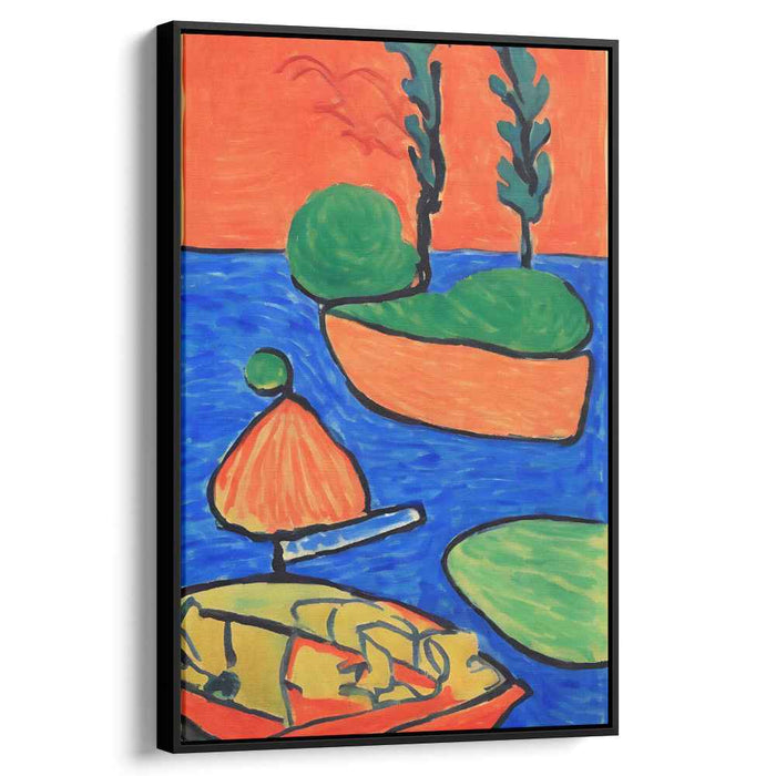 Vibrant Coastal Abstraction: Bold Colorful Canvas Art Print