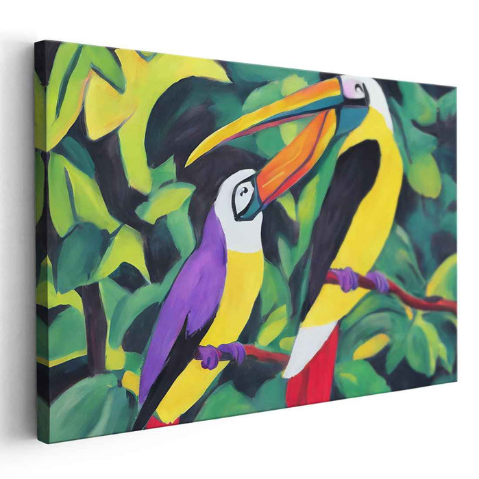 Fauvist Wilds: Vibrant Fauvist Jungle Canvas Art Print