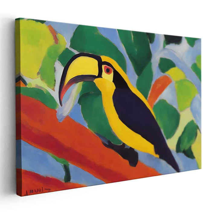 Wildlife Rhapsody: Vivid Fauvist Jungle Canvas Art Print