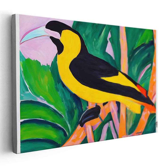 Tropical Songbird: Vibrant Fauvist Canvas Art Print
