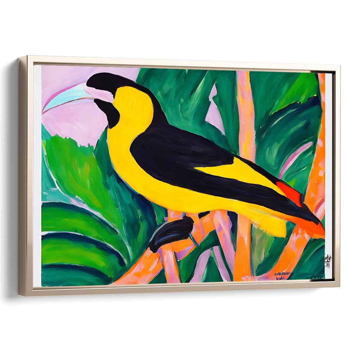 Tropical Songbird: Vibrant Fauvist Canvas Art Print
