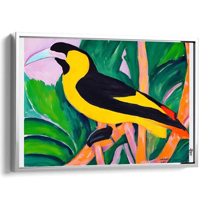 Tropical Songbird: Vibrant Fauvist Canvas Art Print