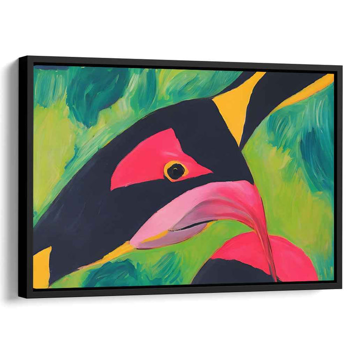 Exuberant Avian Abstraction: Vibrant Fauvist Bird Canvas Art