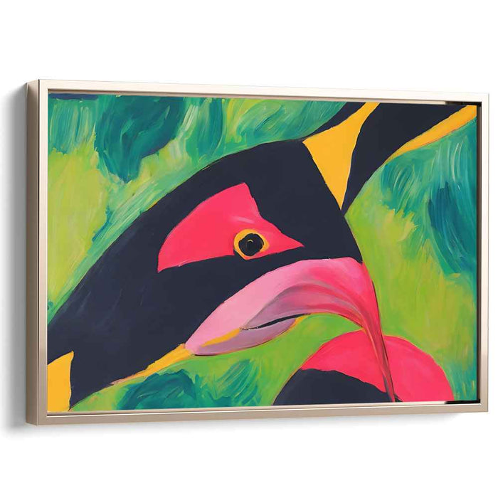 Exuberant Avian Abstraction: Vibrant Fauvist Bird Canvas Art