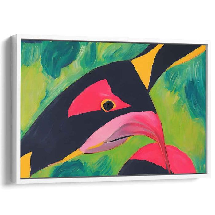 Exuberant Avian Abstraction: Vibrant Fauvist Bird Canvas Art