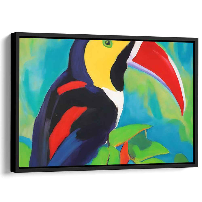 Vivid Avian Artistry: Toucan in Bold Hues Canvas Art Print