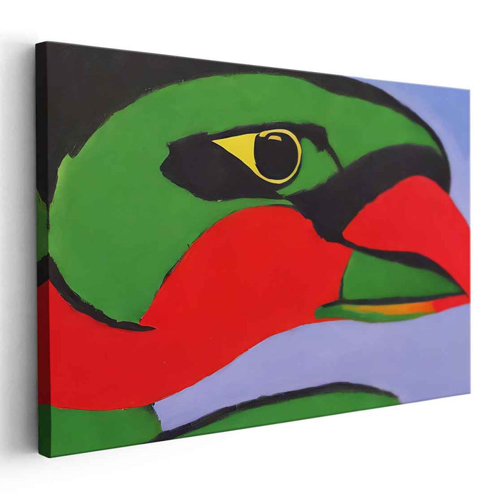 Vivid Parrot Close-Up: Modern Pop Art Canvas Print