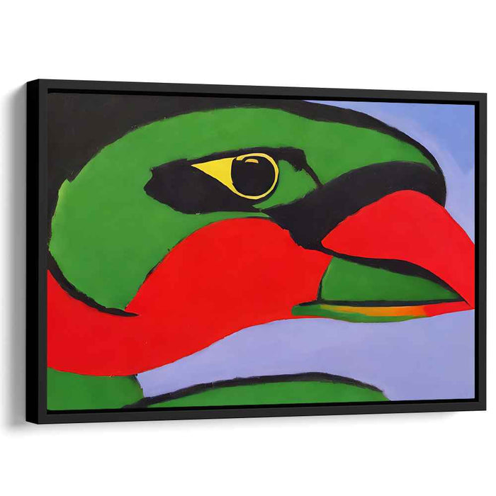 Vivid Parrot Close-Up: Modern Pop Art Canvas Print
