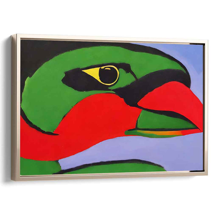 Vivid Parrot Close-Up: Modern Pop Art Canvas Print