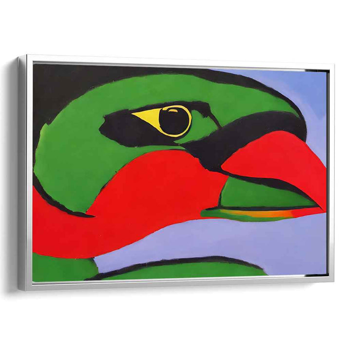 Vivid Parrot Close-Up: Modern Pop Art Canvas Print