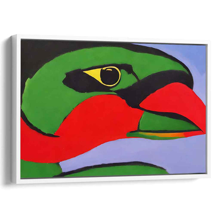 Vivid Parrot Close-Up: Modern Pop Art Canvas Print
