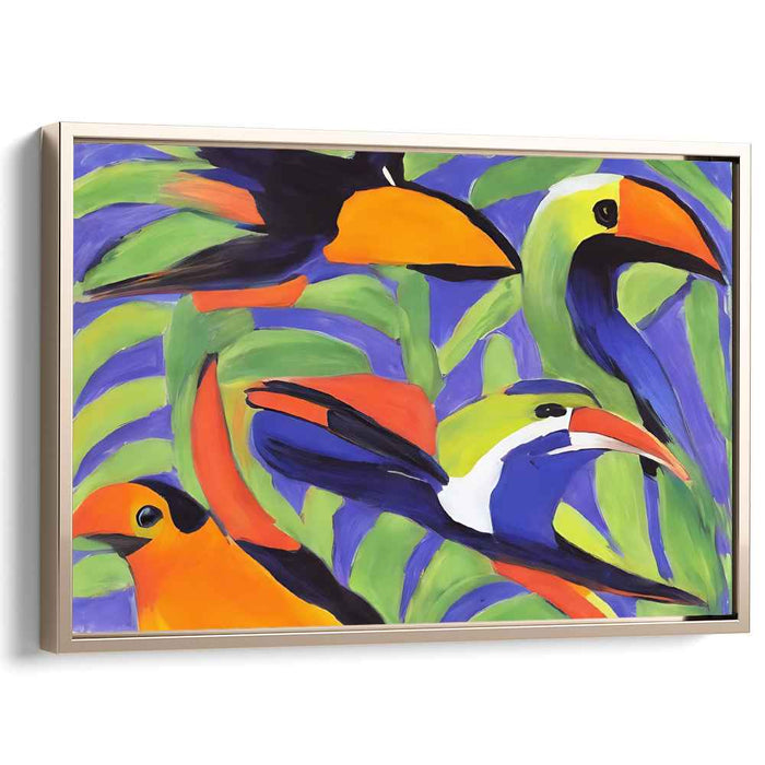 Tropical Feathered Haven: Vivid Toucan Paradise Canvas Art