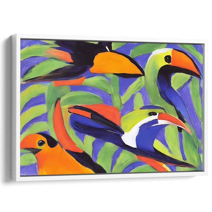Tropical Feathered Haven: Vivid Toucan Paradise Canvas Art