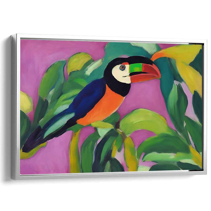 Toucan's Jungle Haven: Vivid Toucan Amidst Lush Foliage Canvas Art