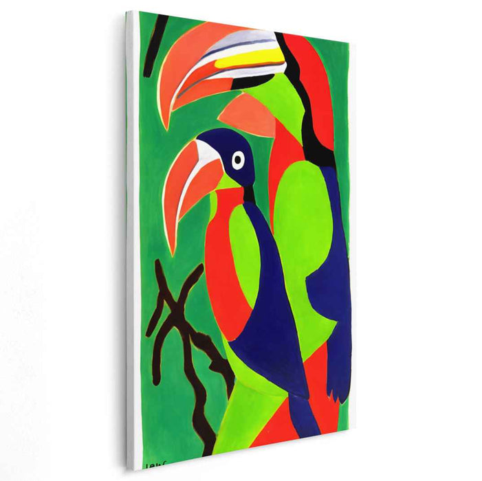 Vivid Toucans: Bold and Colorful Tropical Birds Canvas Art Print