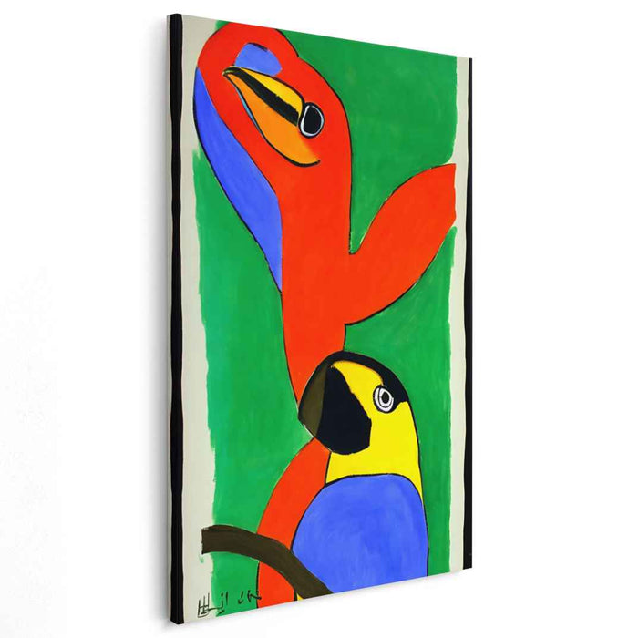 Tropical Flight Path: Modern Minimalist Tropical Birds Canvas Art Print