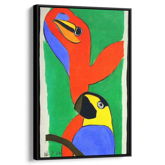 Tropical Flight Path: Modern Minimalist Tropical Birds Canvas Art Print