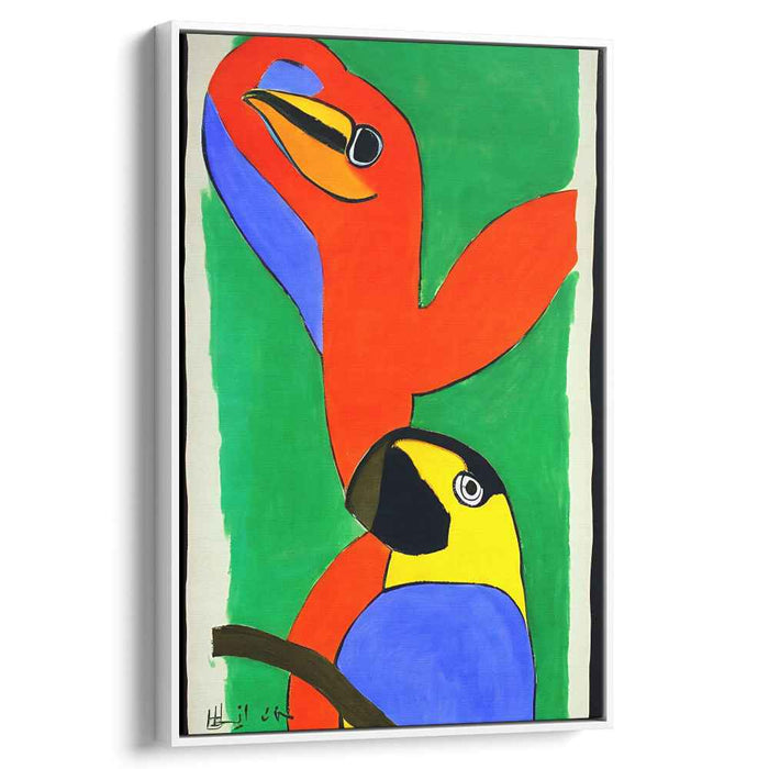 Tropical Flight Path: Modern Minimalist Tropical Birds Canvas Art Print