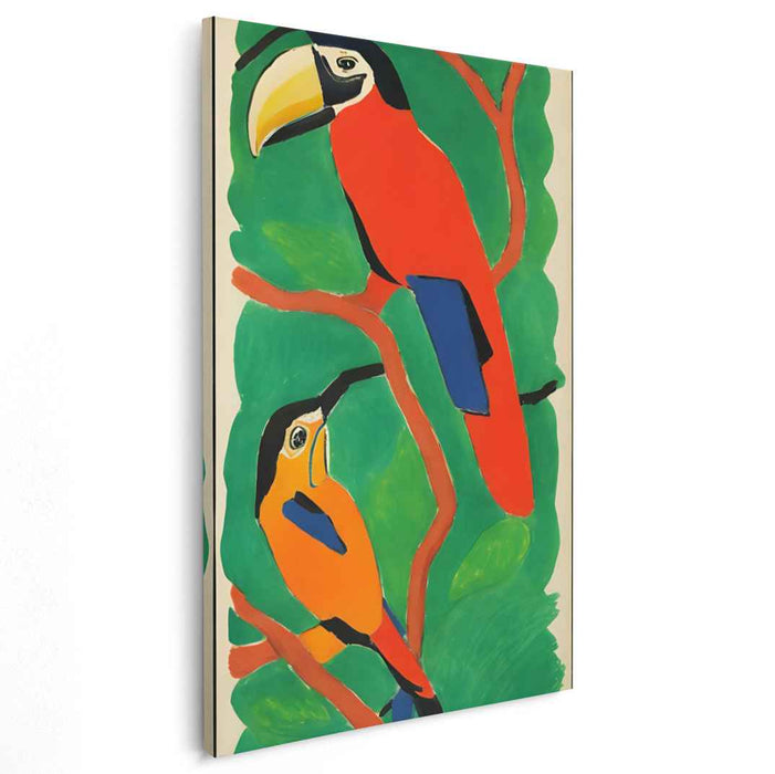Tropical Plumage Parade: Vibrant Toucan Duo on Canvas