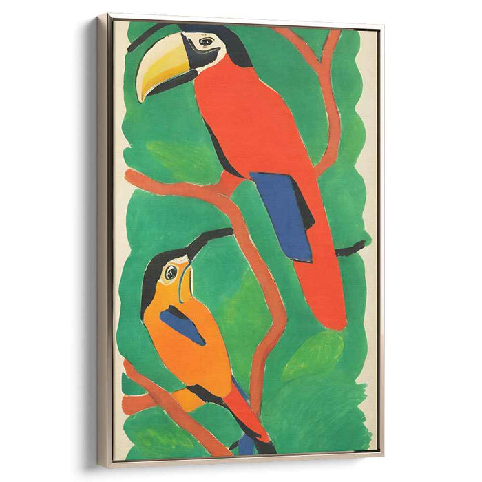 Tropical Plumage Parade: Vibrant Toucan Duo on Canvas
