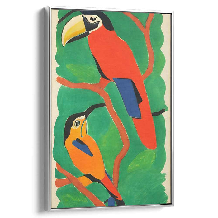 Tropical Plumage Parade: Vibrant Toucan Duo on Canvas