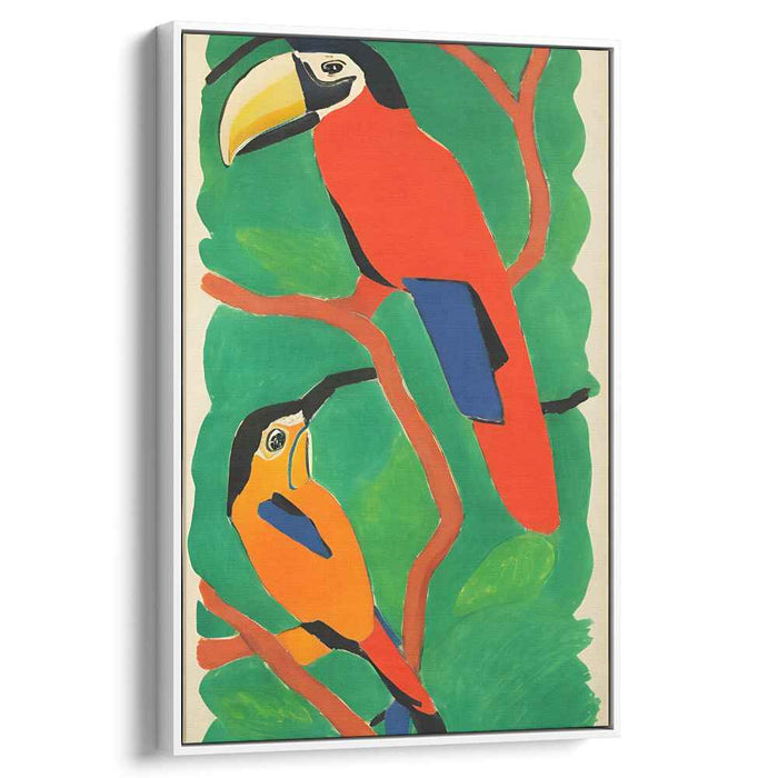Tropical Plumage Parade: Vibrant Toucan Duo on Canvas
