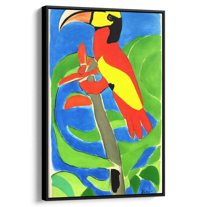 Tropical Elegance: Vivid Toucan Amidst Lush Foliage Canvas Art Print
