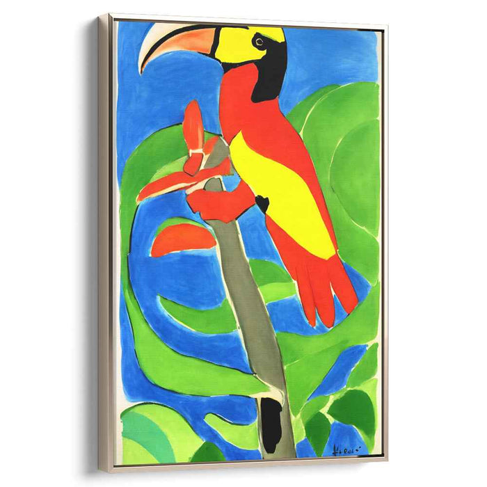 Tropical Elegance: Vivid Toucan Amidst Lush Foliage Canvas Art Print