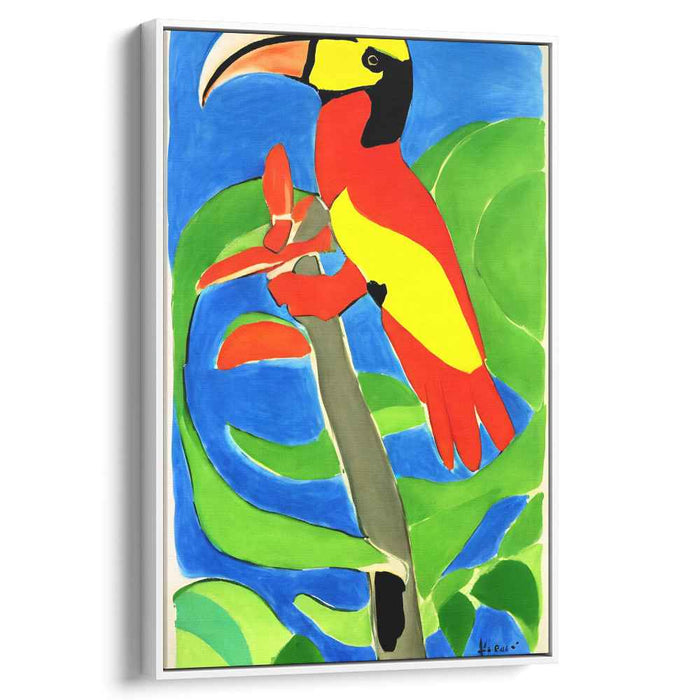 Tropical Elegance: Vivid Toucan Amidst Lush Foliage Canvas Art Print