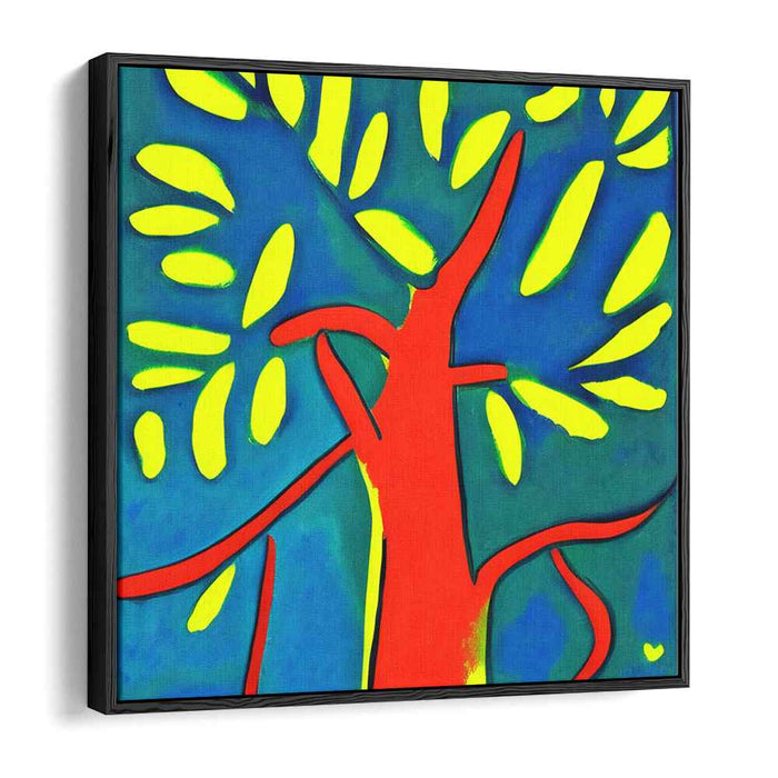 Vibrant Neon Tree: Abstract Modern Canvas Art Print