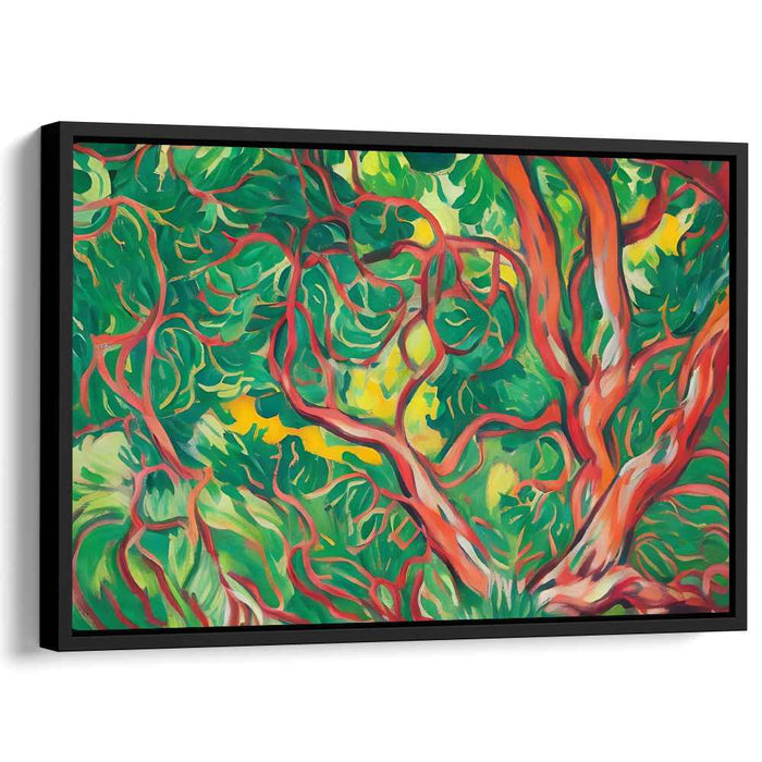 Essence of Woodlands: A Vivid Expressionist Forest Canvas Art Print