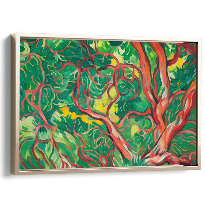 Essence of Woodlands: A Vivid Expressionist Forest Canvas Art Print