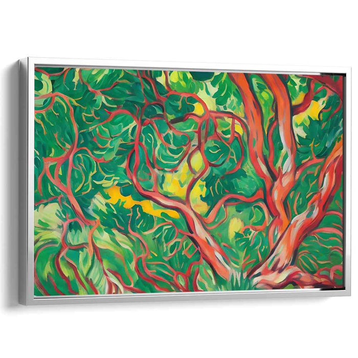 Essence of Woodlands: A Vivid Expressionist Forest Canvas Art Print