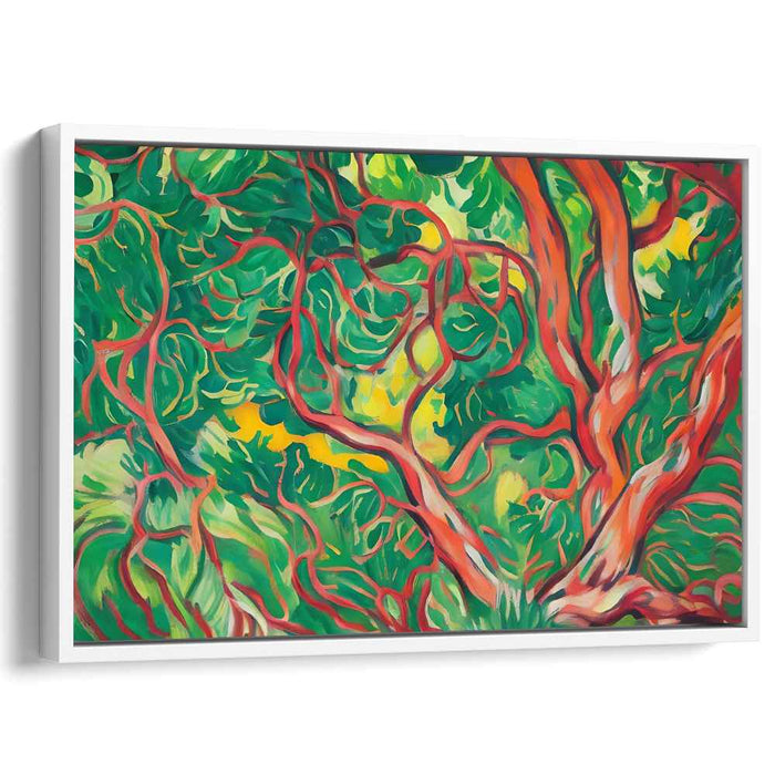 Essence of Woodlands: A Vivid Expressionist Forest Canvas Art Print