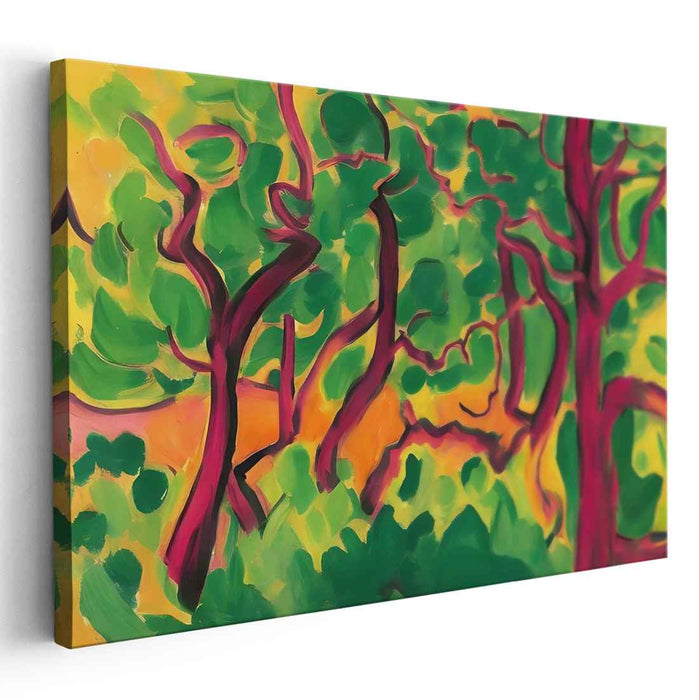 Wildwood Impressions: Fauvist Forest Canvas Art Print