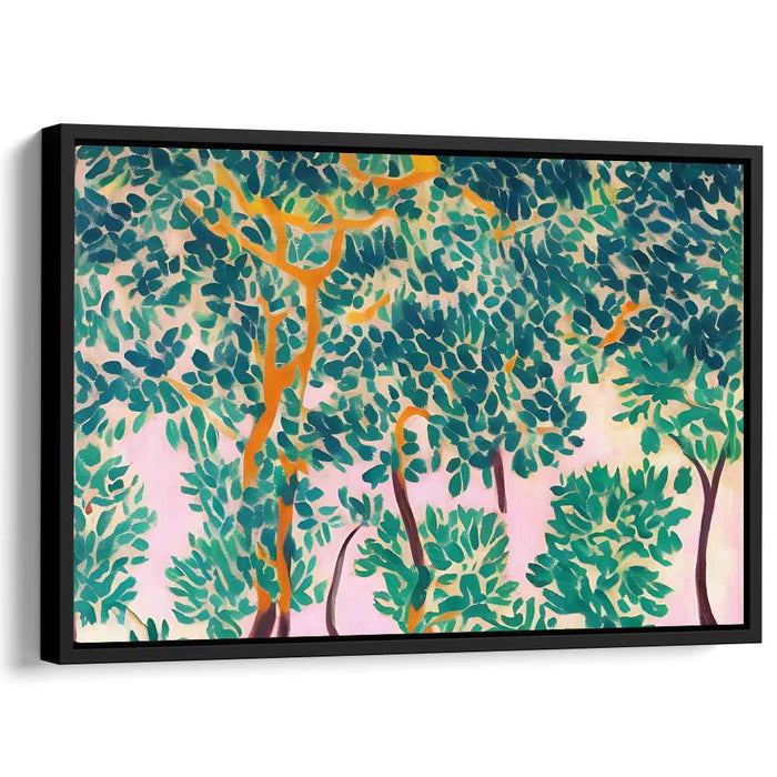 Wildwood Palette: Fauvist Forest Scene Canvas Art Print