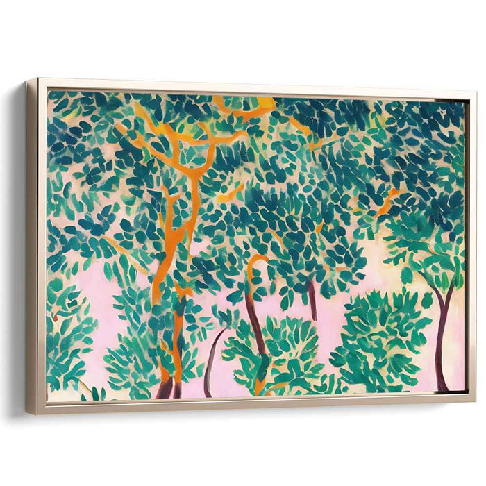 Wildwood Palette: Fauvist Forest Scene Canvas Art Print
