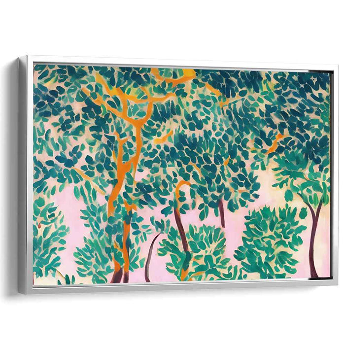 Wildwood Palette: Fauvist Forest Scene Canvas Art Print