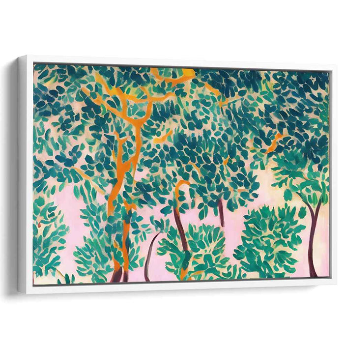 Wildwood Palette: Fauvist Forest Scene Canvas Art Print
