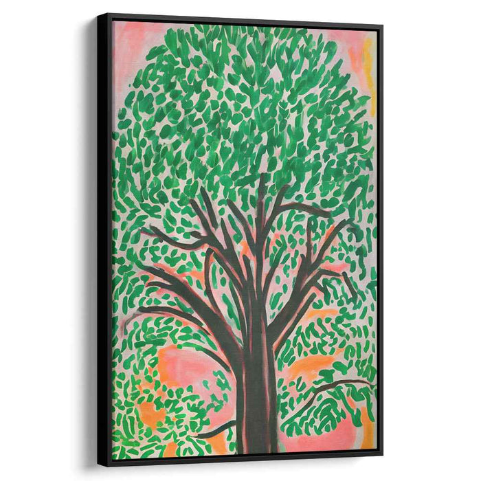 Verdant Canvas Whispers: Lush Tree Expressionist Canvas Art