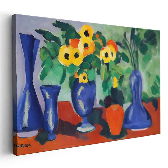 Wild Petal Waltz: Fauvist-Inspired Floral Still Life Canvas Art