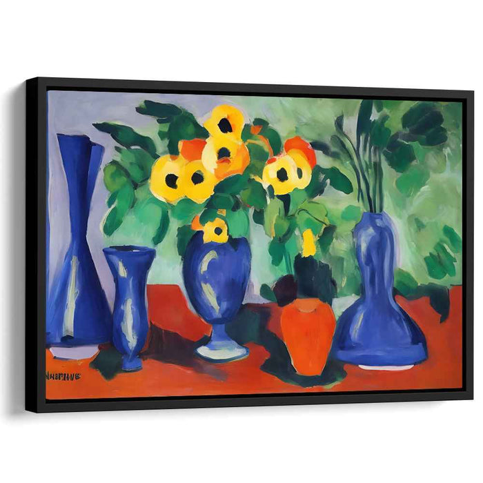 Wild Petal Waltz: Fauvist-Inspired Floral Still Life Canvas Art
