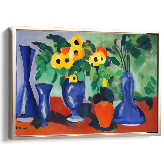 Wild Petal Waltz: Fauvist-Inspired Floral Still Life Canvas Art