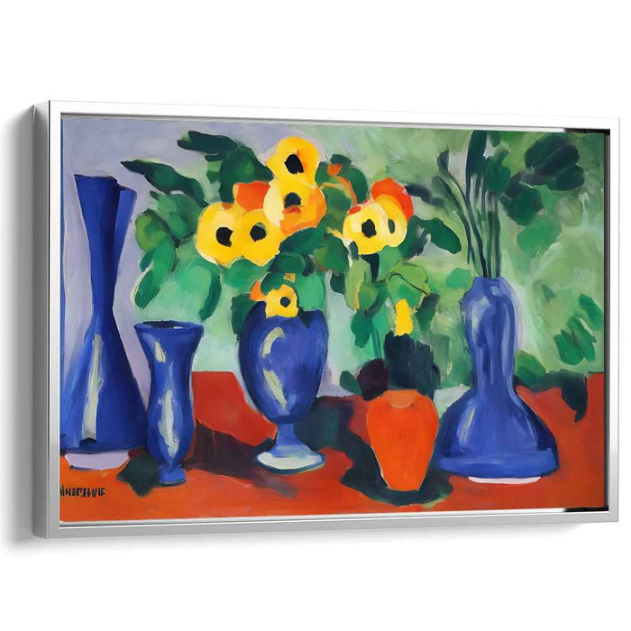 Wild Petal Waltz: Fauvist-Inspired Floral Still Life Canvas Art