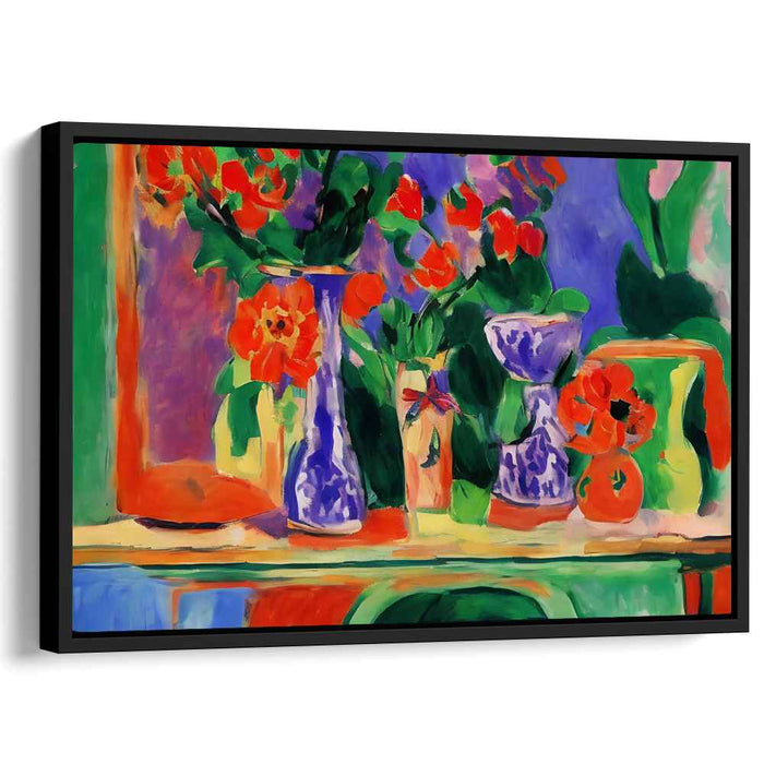 Ode to Blooming Gardens: Fauvist Floral Symphony Canvas Art Print